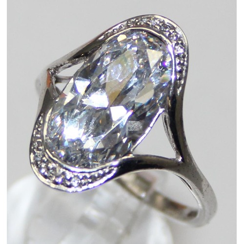 2168 - 5 assorted 925 silver dress rings, mainly white stones in various designs, all approx size T