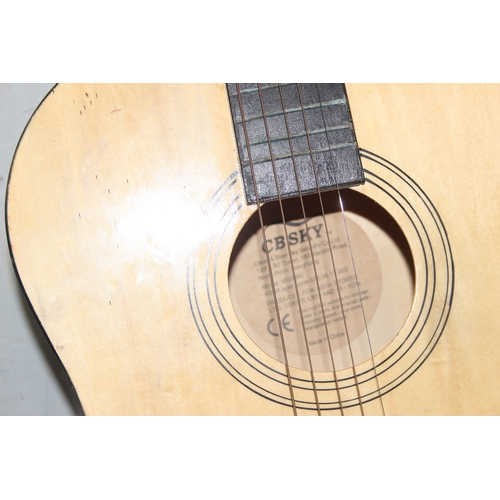 604 - 2 acoustic guitars, one with soft case