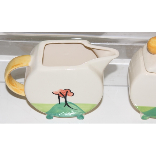 1733 - Past Times Clarice Cliff style 4 piece tea set