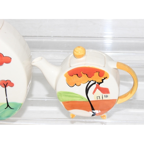 1733 - Past Times Clarice Cliff style 4 piece tea set