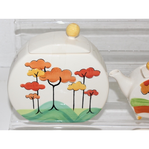 1733 - Past Times Clarice Cliff style 4 piece tea set