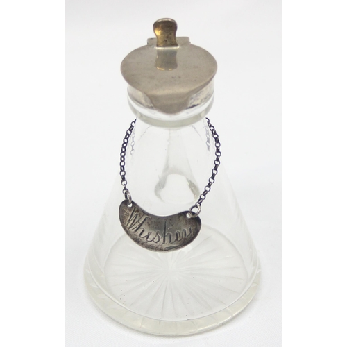 1003 - An Edwardian silver and glass Whisky noggin with star cut base, London 1909 by The Goldsmith's & Sil... 