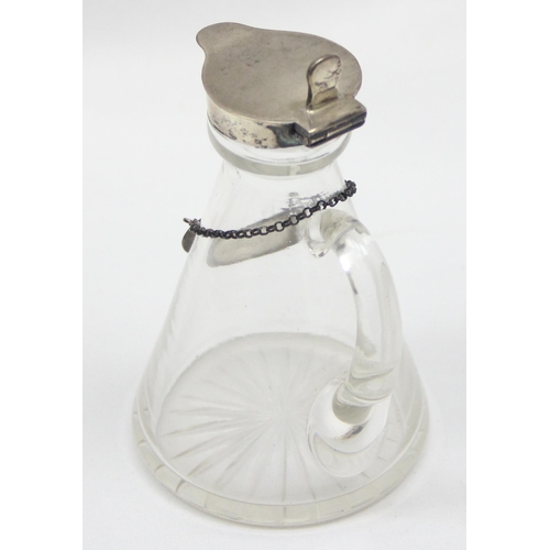 1003 - An Edwardian silver and glass Whisky noggin with star cut base, London 1909 by The Goldsmith's & Sil... 