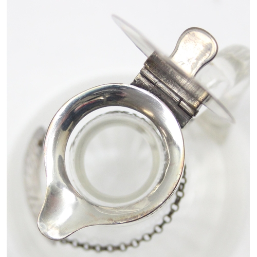 1003 - An Edwardian silver and glass Whisky noggin with star cut base, London 1909 by The Goldsmith's & Sil... 