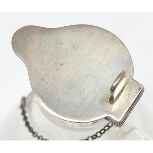 1003 - An Edwardian silver and glass Whisky noggin with star cut base, London 1909 by The Goldsmith's & Sil... 