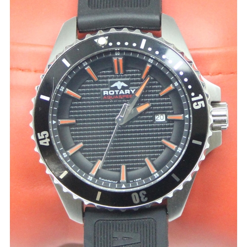 1300 - A Rotary Aquaspeed AGS00293/04 watch in original box with some paperwork, with quartz movement and r... 