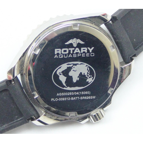 1300 - A Rotary Aquaspeed AGS00293/04 watch in original box with some paperwork, with quartz movement and r... 