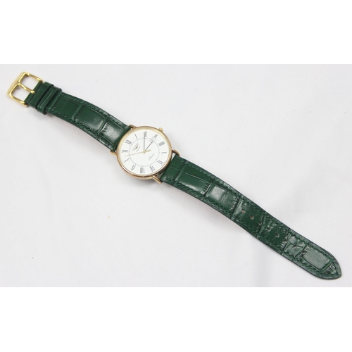 1303 - A Longines Quartz Presence 156-6801 dress watch with gold plated case, in original box with leather ... 