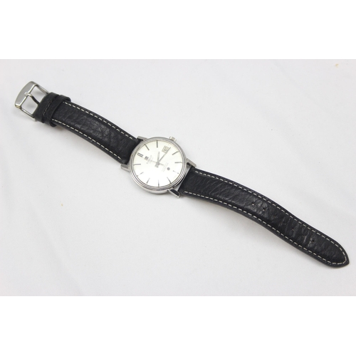 1305 - Vintage Tissot Automatic Seastar gents watch with stainless steel case and later leather strap, dedi... 