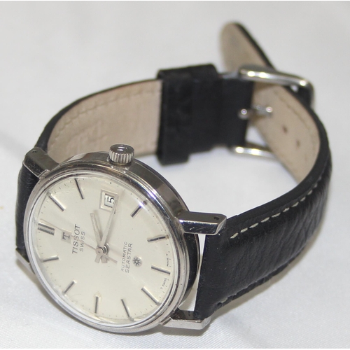 1305 - Vintage Tissot Automatic Seastar gents watch with stainless steel case and later leather strap, dedi... 