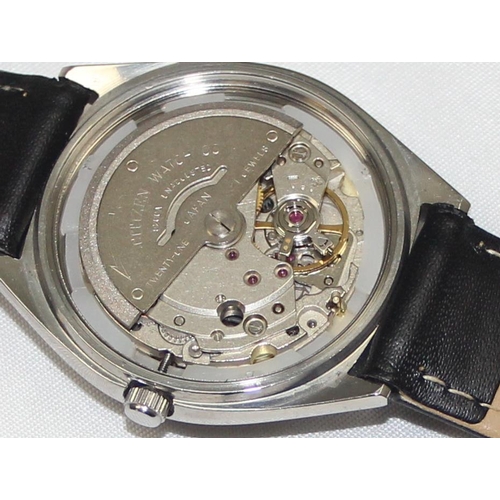 1306 - A vintage Citizen automatic 21 jewels watch with 8200A automatic movement and leather strap