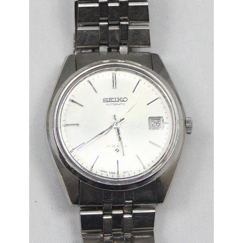 1308 - A vintage Seiko automatic watch with stainless steel case and strap, 6308a automatic movement