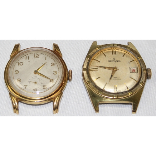 1309 - 3 vintage wristwatches with gold plated cases, Lanco, Avia Olympic & Services