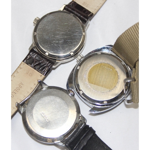 1310 - 3 vintage stainless steel cased watches with mechanical movements, Rotary, Timex & Everite