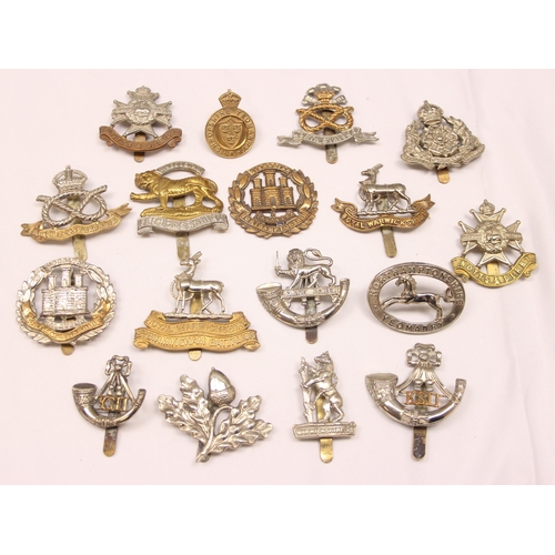 1410 - Military cap badges - 17 assorted military cap badges all relating to the Midlands, to include North... 