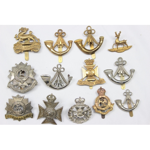 1413 - Military cap badges - 13 assorted military cap badges all relating to the Home Counties, to include ... 