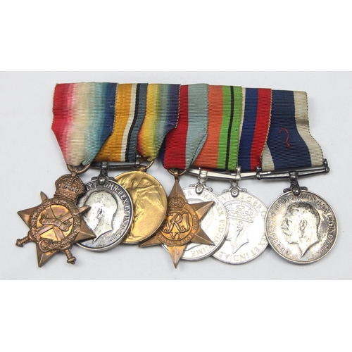 1426 - WW1 & WW2 Royal Navy 7 medal group to K-12858 SPO Lionel Albert Hudson, medals include WW1 1914-18 S... 