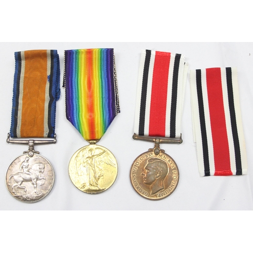 1434 - WW1 medal pair BWM & Victory named to 32472 Pte M.T. Mallett Devon Regiment & a George VI Special Co... 