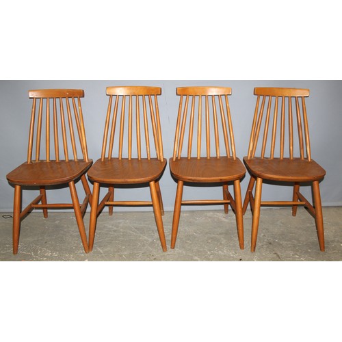 55 - A set of 4 retro Ercol style dining chairs, each approx 80cm tall