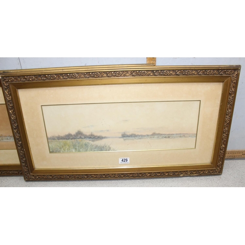 429 - Frederick Gordon Fraser (1879-1931), 2 antique watercolours of the Fens, one signed and dated 02, th... 