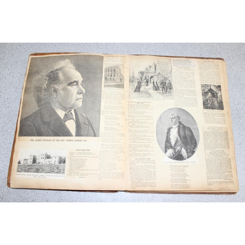 509 - Late 19th/early 20th century scrap book with various cuttings and clippings