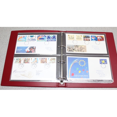 513 - Stamps - qty of GB first day covers in red folder