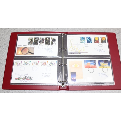 513 - Stamps - qty of GB first day covers in red folder