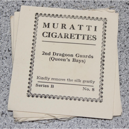 1444 - Qty of Muratti tobacco/cigarette regimental silk badges/patches, mostly from Series B & C, with othe... 