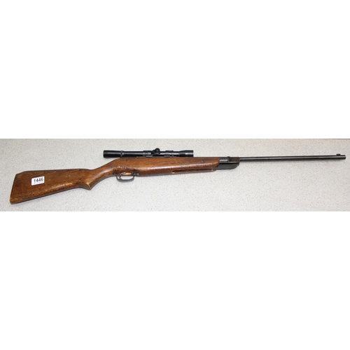 1446 - Webley Falcon .22 air rifle with a Nikko Sterling Mountie telescopic sight or scope