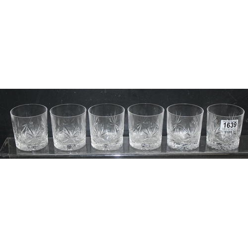 1639 - Set of 6 cut-glass Edinburgh Crystal whisky tumblers