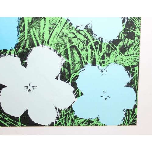 420 - After Andy Warhol (1928-1987): framed Pop Art poster print of Andy Warhol's 1964 'Flowers', printed ... 