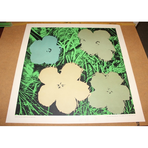 421 - After Andy Warhol (1928-1987):  framed Pop Art poster print of Andy Warhol's 1964 'Flowers', printed... 