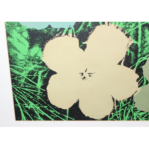 421 - After Andy Warhol (1928-1987):  framed Pop Art poster print of Andy Warhol's 1964 'Flowers', printed... 