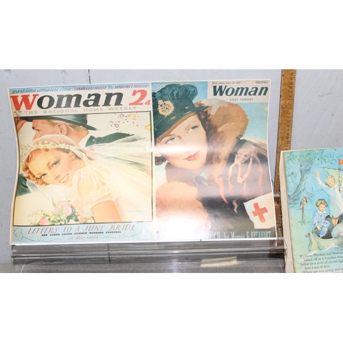 501 - Box of vintage magazines and associated ephemera