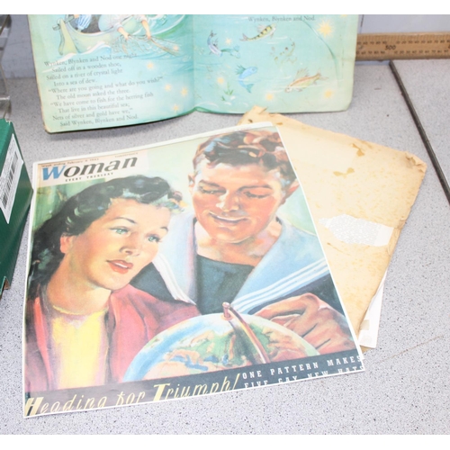 501 - Box of vintage magazines and associated ephemera