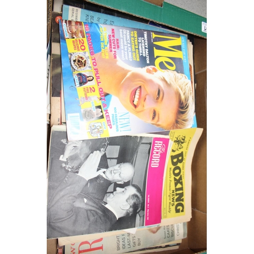 501 - Box of vintage magazines and associated ephemera