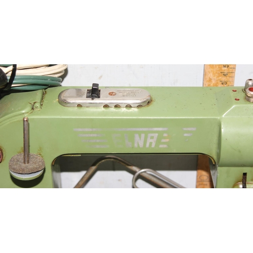 804 - Mid-century Swiss made Elna Grasshopper portable sewing machine in case