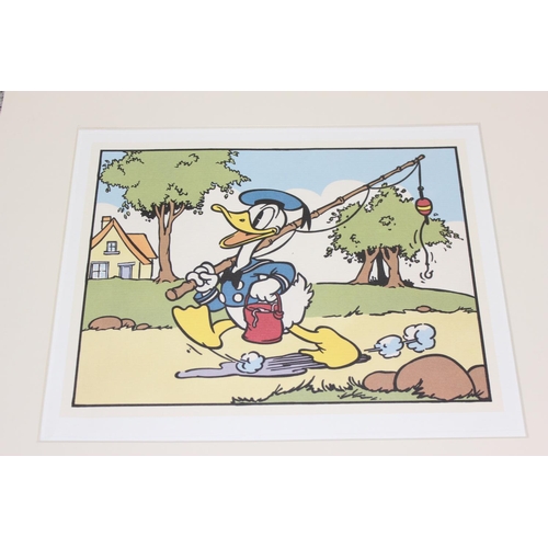 403 - 3 mid-century children's Margaret Ross prints, each approx 51cm x 45cm, and a print of Donald Duck