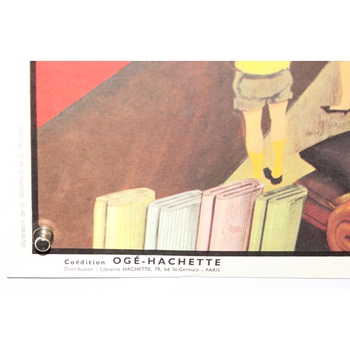 404 - 5 interesting mid-century Ogé Hachette French double-sided school posters, to incl themes of dentist... 