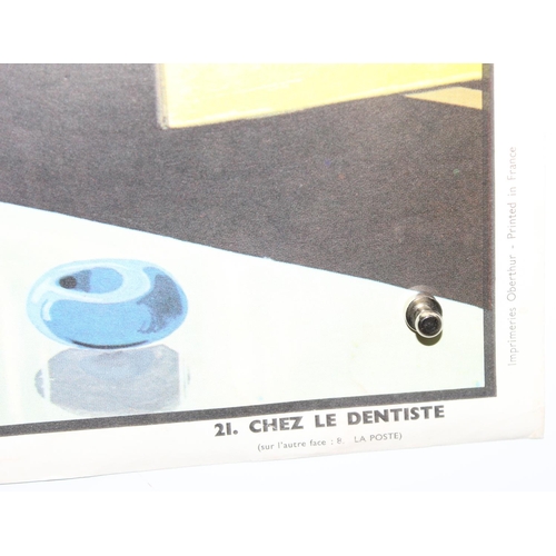 404 - 5 interesting mid-century Ogé Hachette French double-sided school posters, to incl themes of dentist... 