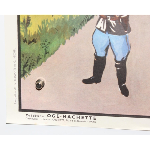 404 - 5 interesting mid-century Ogé Hachette French double-sided school posters, to incl themes of dentist... 