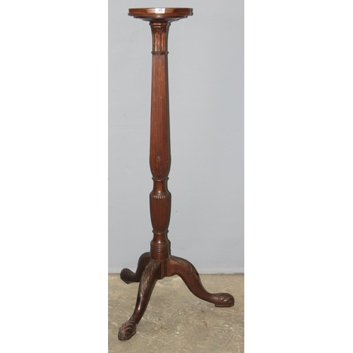 65 - A vintage mahogany plant or jardiniere stand on tripod base, approx 114cm tall