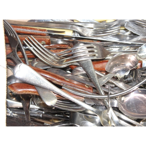 1040 - Mix of silver-plate and other cutlery, approx 6.9kg