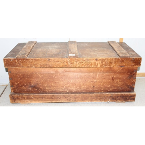 126 - Vintage pine storage trunk approx 68 x 40 x 35cm