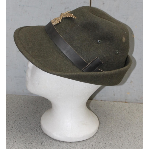 A vintage Italian Alpine Troops (Cappello Alpino) hat with Bomisa badge