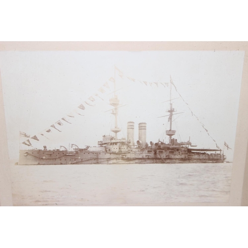 1474 - An early 20th century photograph of a Royal Navy Dreadnought Battleship by Weeks & Gimblett of Weymo... 