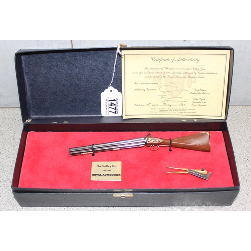 1477 - Boxed Royal Armouries Museum model of 'The Volley Gun' with certificate of authenticity, limited edi... 