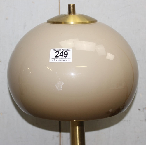 249 - Retro style desk lamp with mushroom coloured dome-shaped shade, approx 40cm tall