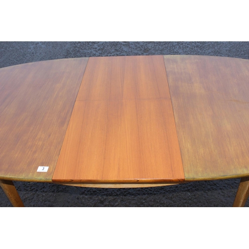 3 - A retro mid-century S-Form teak extending dining table by Sutcliffe of Todmorden, approx 168cm (214c... 