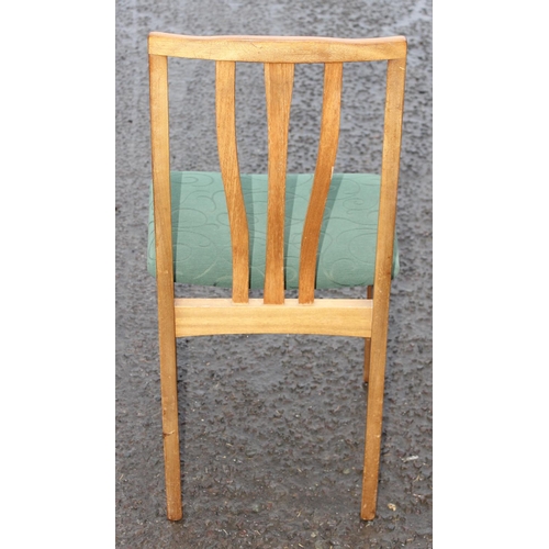 4 - A set of 6 retro teak dining chairs with green upholstered seats, likely S-Form by Sutcliffe of Todm... 